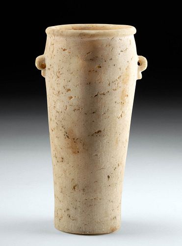 TALL ANCIENT BACTRIAN ALABASTER VESSELAncient