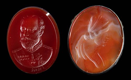 PAIR OF NEOCLASSICAL CARNELIAN