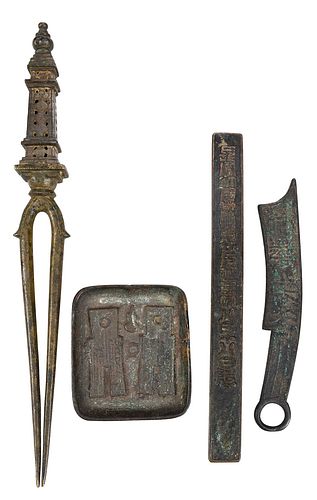 ASSORTED CHINESE BRONZE OBJECTSfour