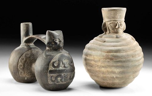 CHIMU POTTERY FIGURAL VESSELS W  3709a0