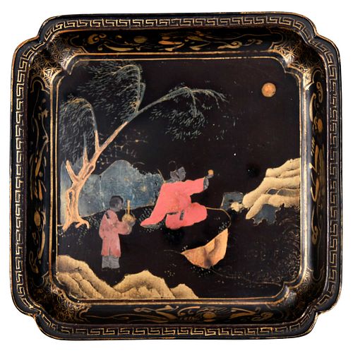 CHINESE SMALL SQUARE POLYCHROME 37099c