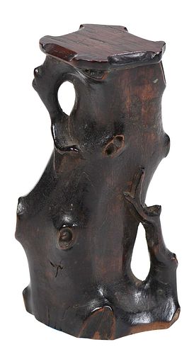 CHINESE HARDWOOD CARVING OF TREE 37099e