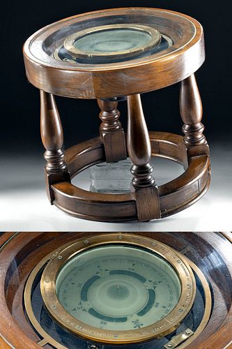 1944 USA WOOD & GLASS GIMBAL COMPASS