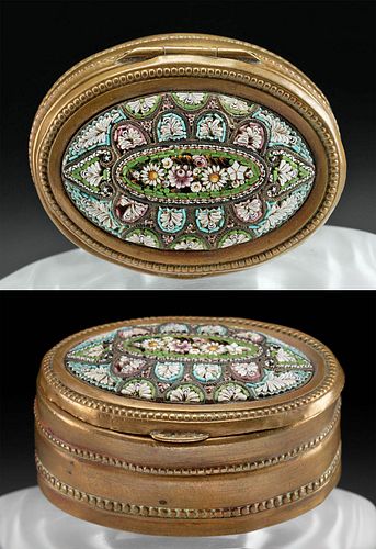 19TH C ITALIAN MICROMOSAIC GLASS 3709ca