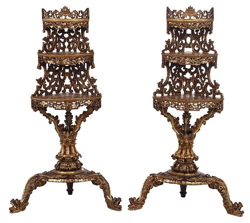 FINE PAIR OF CHINESE CARVED LACQUERED  3709c7