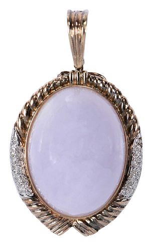 14KT LAVENDER JADE AND DIAMOND 3709e4