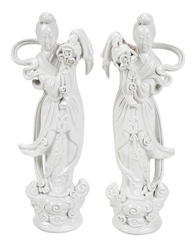 PAIR OF BLANC DE CHINE PORCELAIN