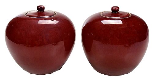 PAIR CHINESE SANG DE BOEUF LIDDED 370a12