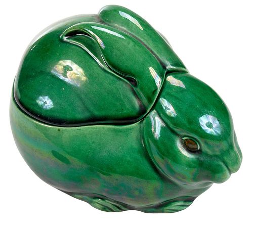 ASIAN GREEN GLAZED RABBIT FORM