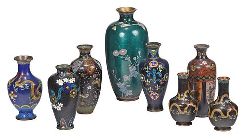 GROUP OF EIGHT ASIAN CLOISONNE 370a1a