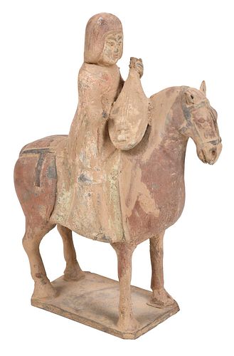 EARLY CHINESE POTTERY HORSE AND 370a2e