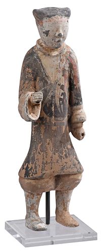 EARLY CHINESE POTTERY BURIAL FIGURE