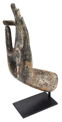 THAI BRONZE BUDDHA HAND19th century  370a45