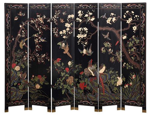 CHINESE LACQUERED FLOOR SCREENpossibly 370a48