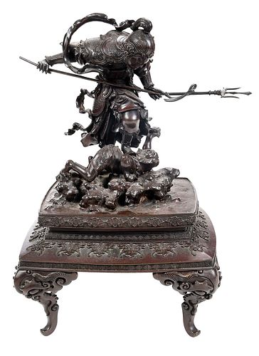 JAPANESE BRONZE SHI-TENNO STATUEMeiji