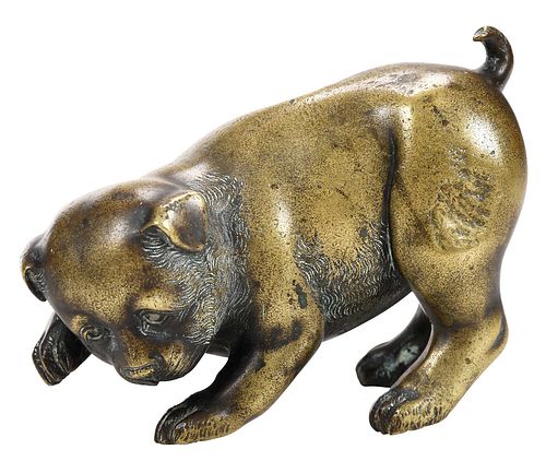 JAPANESE BRONZE PUPPY FIGURE19th 370a64