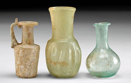 BEAUTIFUL ANCIENT ROMAN GLASS VESSELS First 370a99