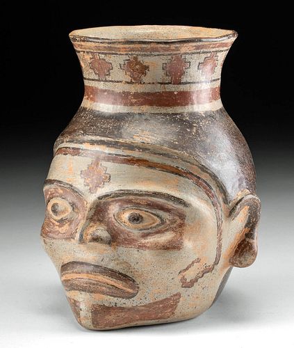 NICOYA POLYCHROME TROPHY HEAD VESSEL First 370ac2