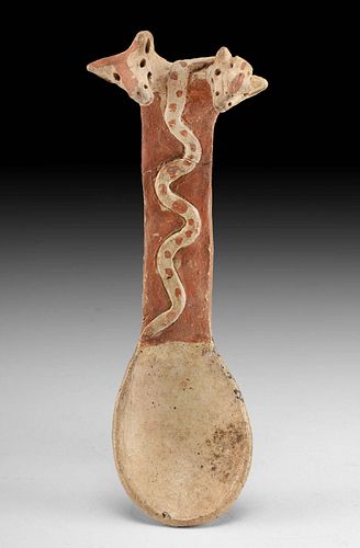 MICHOACAN POTTERY SPOON CANINES 370ad1