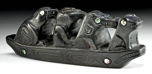 19TH C VANCOUVER HAIDA ARGILLITE 370ae5