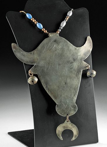 MASSIVE SOUTHWEST BRASS BULL PENDANT