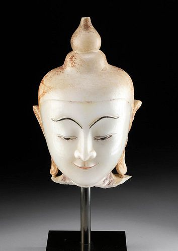 SERENE 19TH C BURMESE ALABASTER 370b3a