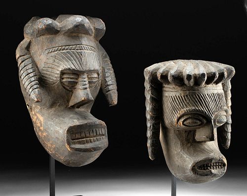 19TH C AFRICAN IGBO SPIRIT MASKS 370b5e