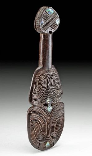 LATE 19TH C MAORI WOOD KOTIATE 370b61