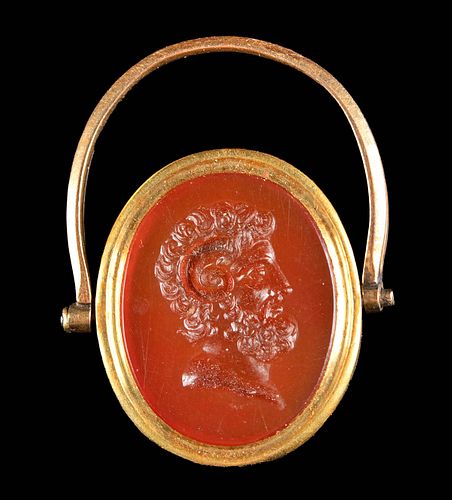 NEOCLASSICAL GOLD RING CARNELIAN 370b6d