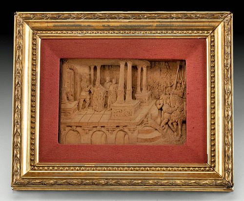 16TH C EUROPEAN BOXWOOD RELIEF 370b68