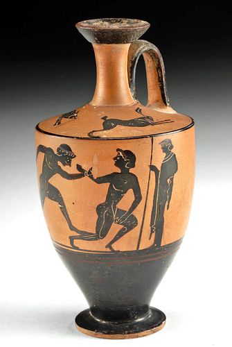 GREEK BLACK FIGURE LEKYTHOS HOUND 370b7e