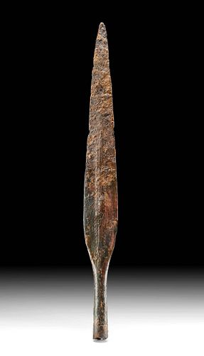 CELTIC IRON SPEAR TIP W PATTERNED 370c2d