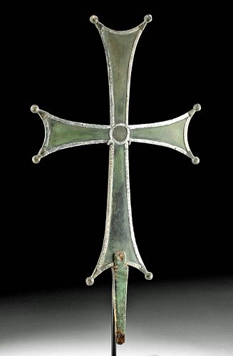 9TH C BYZANTINE SILVERED BRONZE 370c3d