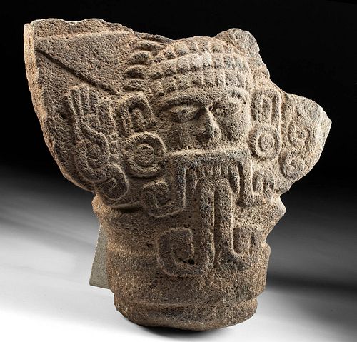 IMPOSING MAYA BASALT RELIEF CARVING 370c8e