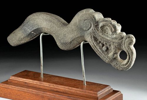 INCREDIBLE AZTEC STONE EFFIGY FIRE SERPENT