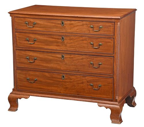 AMERICAN CHIPPENDALE INLAID MAHOGANY 370d14