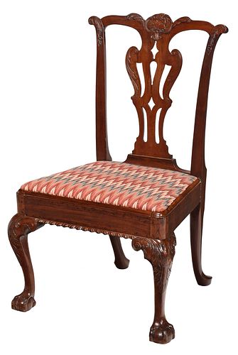 CHIPPENDALE CARVED MAHOGANY SIDE 370d2a