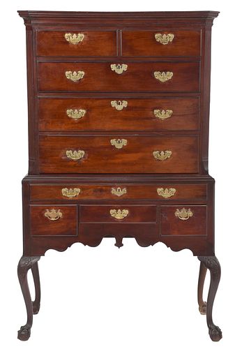 AMERICAN CHIPPENDALE MAHOGANY HIGH 370d38