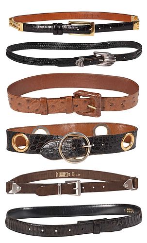 SIX ASSORTED LEATHER LADIES BELTS  370d9d