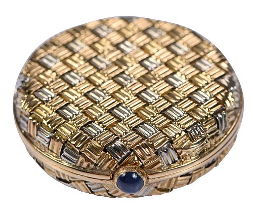 18KT WOVEN COMPACT WITH SAPPHIRE 370da4