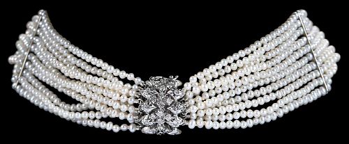 14KT. MULTI STRAND FRESHWATER PEARL