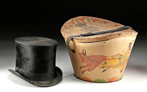 19TH C. LAKOTA BEAVER TOP HAT +