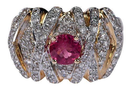 14KT PINK TOURMALINE AND DIAMOND 370e50