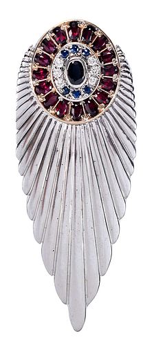 ERTE 14KT SILVER GARNET BLUE 370e5a