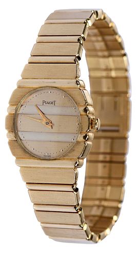 18KT. PIAGET POLO WATCH WITH ORIGINAL