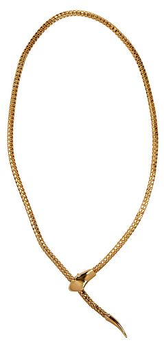 14KT OUROBOROS SNAKE NECKLACEcircular 370e8e