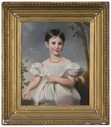 BRITISH SCHOOL PORTRAIT OF YOUNG GIRL(19th