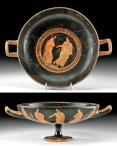 GREEK ATTIC RED FIGURE STEMMED 370eaf