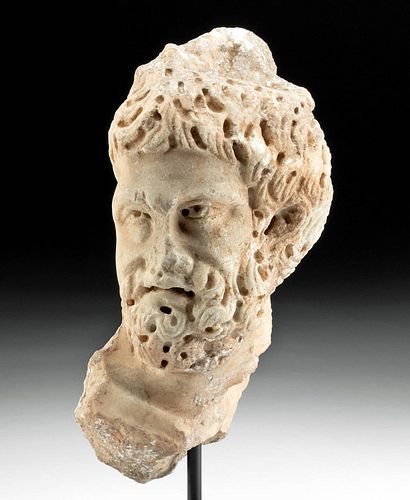 ROMAN MARBLE RELIEF FRAGMENT - HEAD