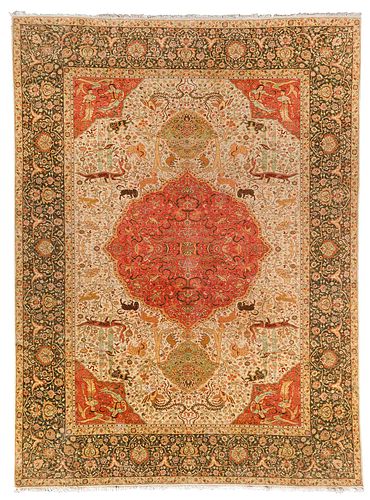 HUNTING TABRIZ CARPETmid 20th century  370ee4